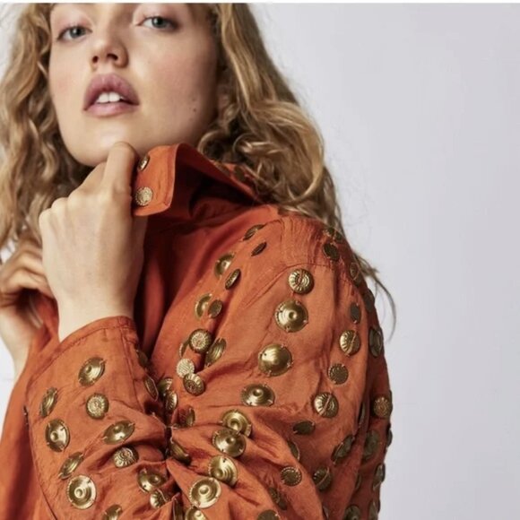 NWT - Free People Chelsea Coin Moto Jacket  - Bronze - XS - Picture 3 of 6